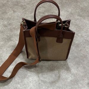 Time and Tru Brown and Tan Tote Bag